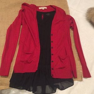 Tank top blouse and cardigan sweater